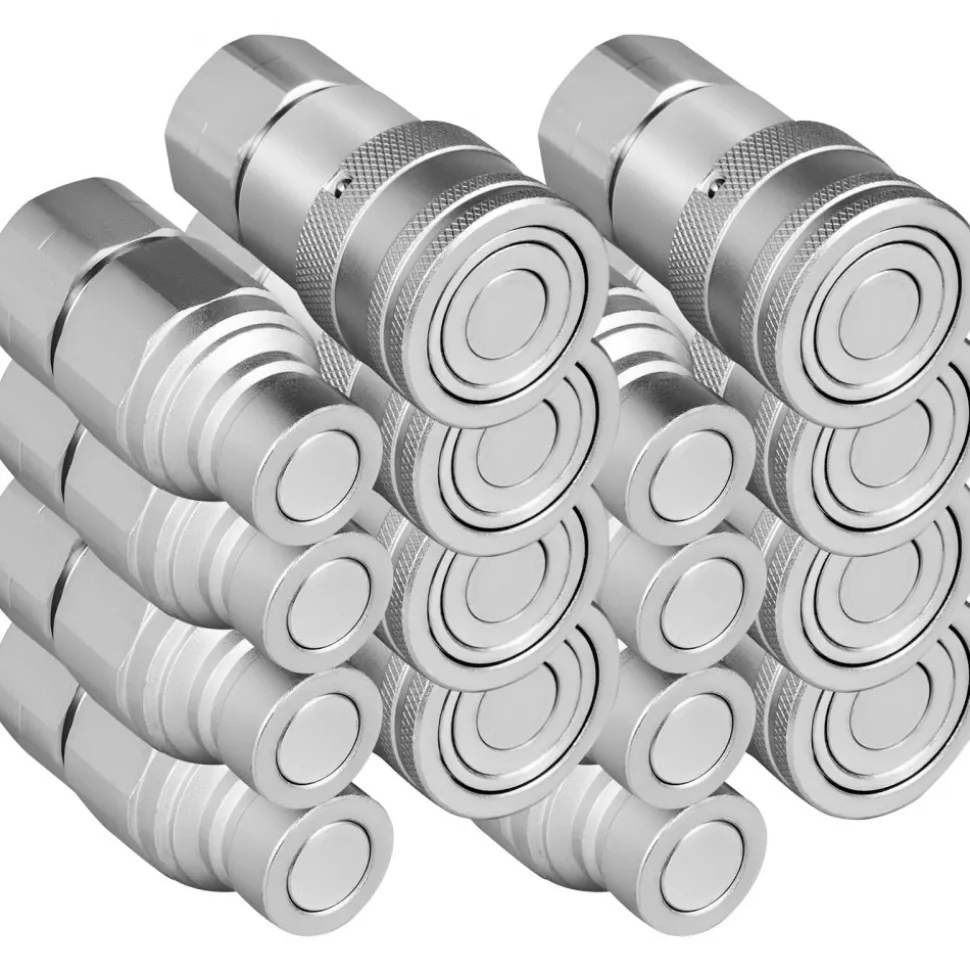 VEVOR Skid Steer Hydraulic Quick Connect 1/2" Body Hydraulic Coupler 1/2" NPT Hydraulic Coupling Quick Connect 8 Pairs Hydraulic Quick Coupler 27.6 MPa (ISO 16028) (8 Pairs)