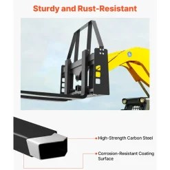 VEVOR Skid Steer Pallet Fork Frame, 4000 lbs Rated Capacity, 45-inch Pallet Fork Frame Attachments with 2-inch Hitch Receiver & Spear Sleeves, Fit for Quick Attach Tractor Loaders, Frame Only