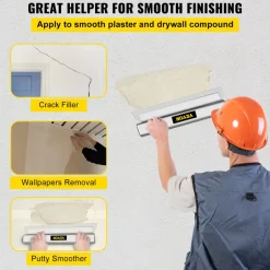 VEVOR Skimming Blade,24 inch Smoothing Knife, European Stainless Steel Construction Knife, Aluminum Blade Profile Smoothing Knockdown Spatula for Gyprock/Drywall/Wall-Board