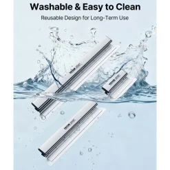 VEVOR Skimming Blade Set,10"+24"+32" Blades + 35"-78" Extension Handle，European Stainless Steel Construction Knife, Aluminum Blade Profile Smoothing Knockdown Spatula for Gyprock/Drywall/Wall-Boa