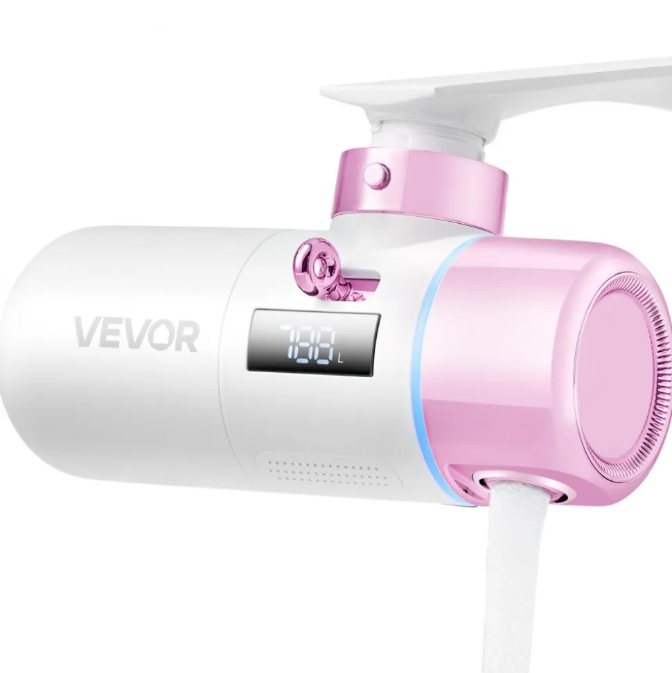 VEVOR Skincare Water Filter, Faucet Mount Water Filters with Micro-nano Bubble for Skin, Sink Tap Purifier, Removes Chlorine with 1 Filter, for Kitchen and Bathroom Faucets, Pink + Gold
