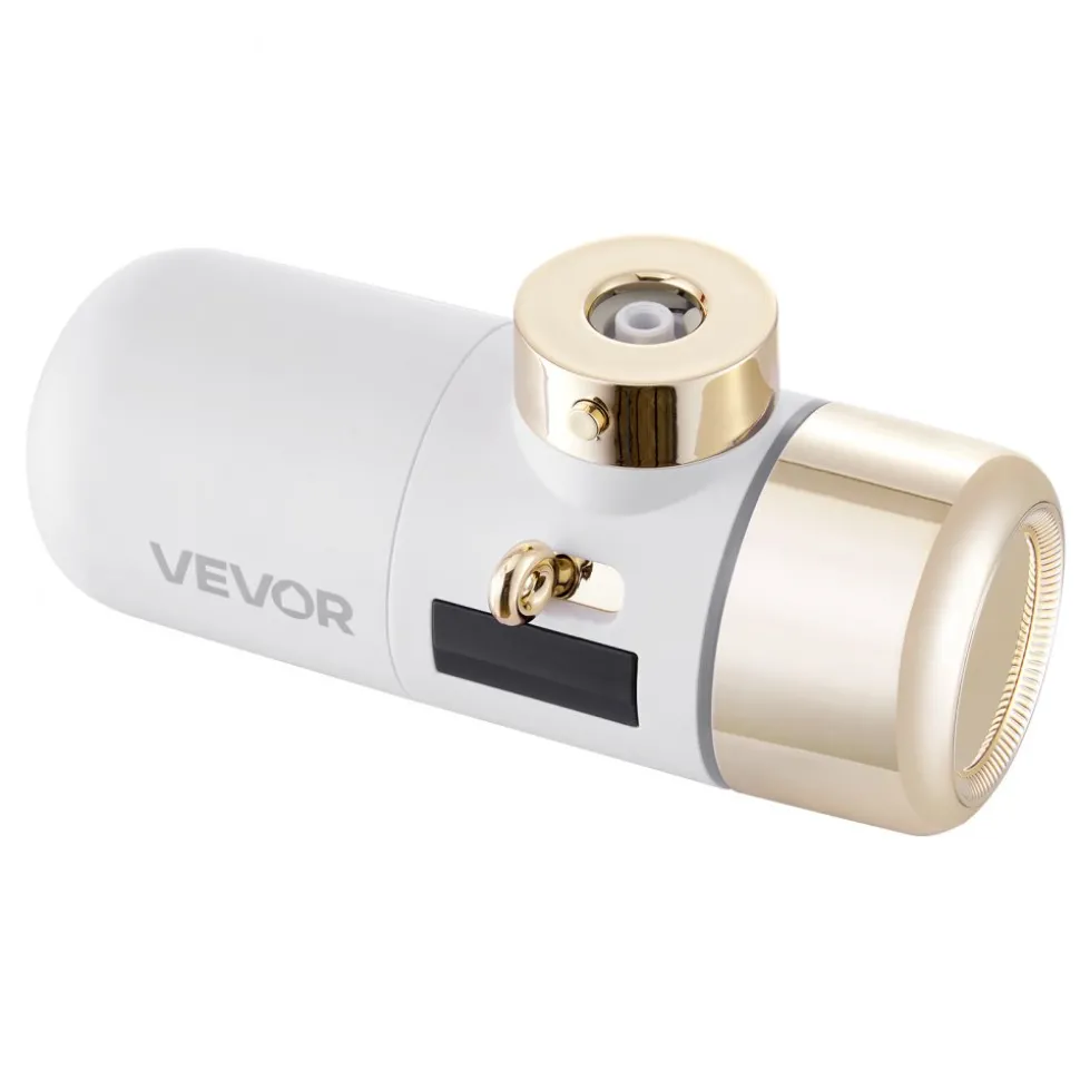VEVOR Skincare Water Filter, Faucet Mount Water Filters with Micro-nano Bubble for Skin, Sink Tap Purifier, Removes Chlorine with 1 Filter, for Kitchen and Bathroom Faucets, White + Gold