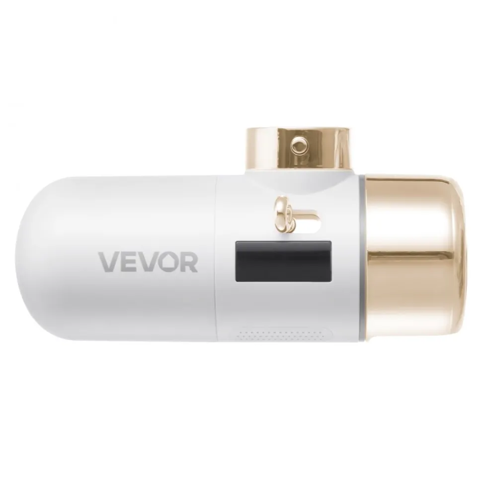 VEVOR Skincare Water Filter, Faucet Mount Water Filters with Micro-nano Bubble for Skin, Sink Tap Purifier, Removes Chlorine with 1 Filter, for Kitchen and Bathroom Faucets, White + Gold