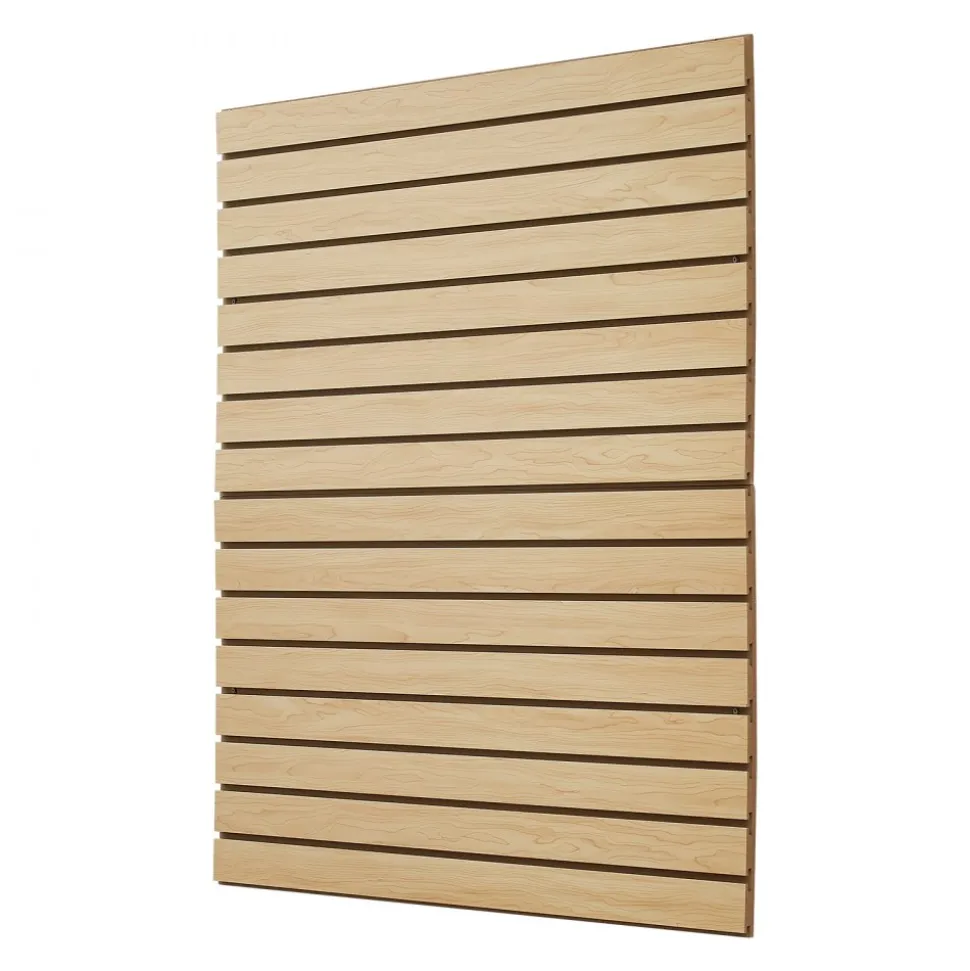 VEVOR Slat Wall Paneling, 4 x 4ft, MDF Garage Slatwall with Modular Design, Natural Slat Wall Easy-to-Install Adjustable Slatwall Panel with Coupling Structure & DIY Cutting, Fit for Storage & Display