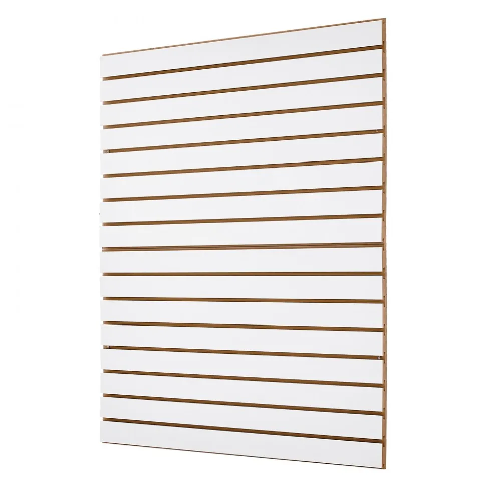 VEVOR Slat Wall Paneling, 4 x 4 ft, MDF Garage Slatwall with Modular Design, White Slat Wall Easy-to-Install Adjustable Slatwall Panel with Coupling Structure & DIY Cutting, Fits for Storage & Display