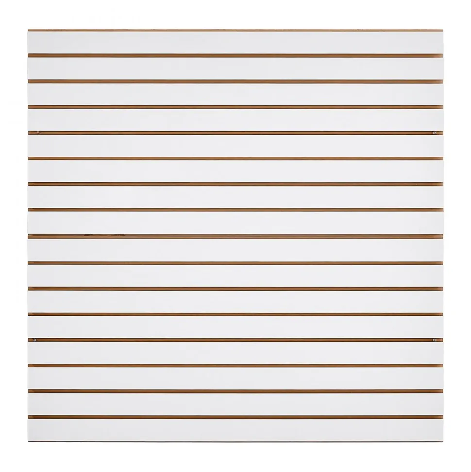 VEVOR Slat Wall Paneling, 4 x 4 ft, MDF Garage Slatwall with Modular Design, White Slat Wall Easy-to-Install Adjustable Slatwall Panel with Coupling Structure & DIY Cutting, Fits for Storage & Display