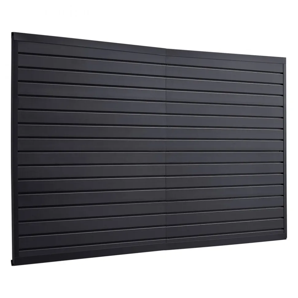 VEVOR Slat Wall Paneling, 8 x 4 ft, PVC Garage Slatwall with Modular Design, Black Slat Wall Easy-to-Install Adjustable Slatwall Panel with Coupling Structure & DIY Cutting, Fits for Storage & Display