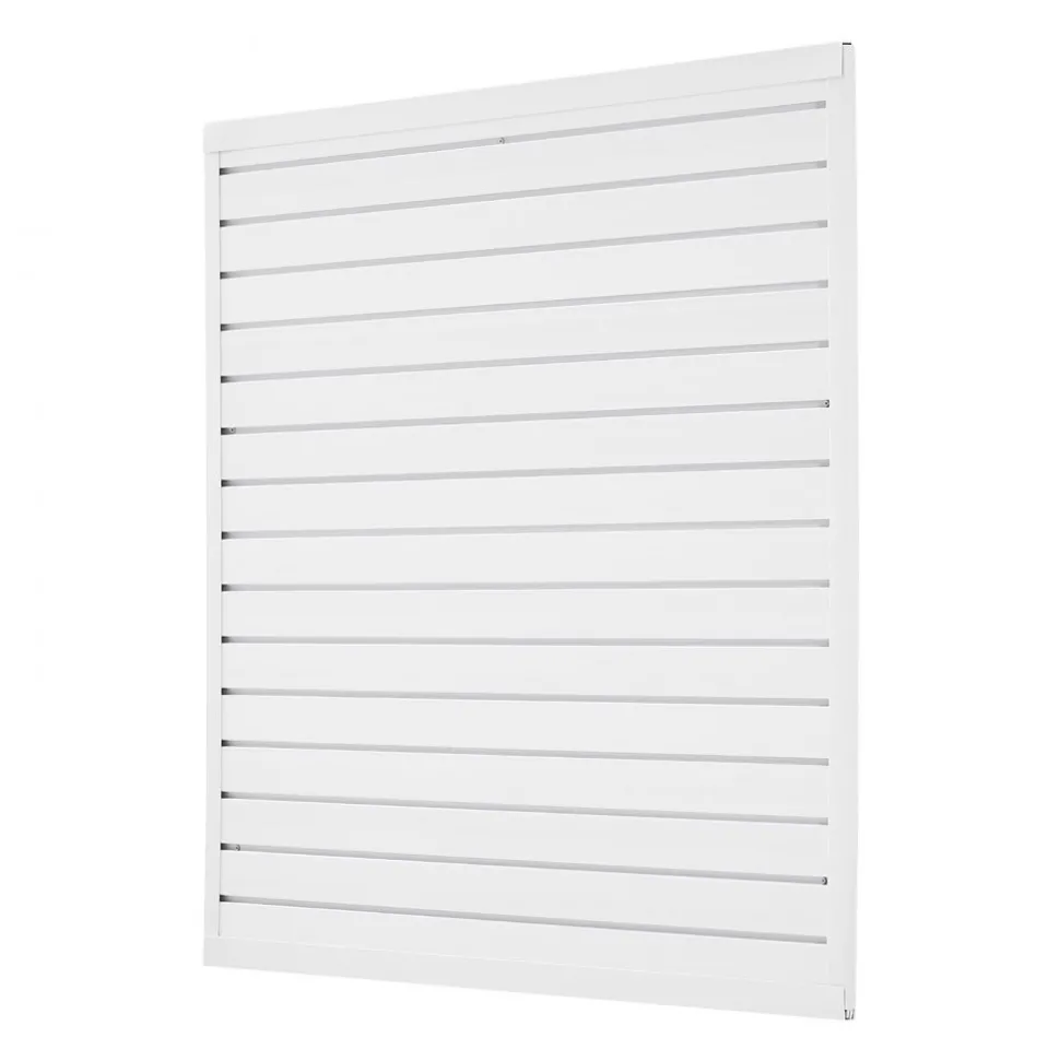 VEVOR Slat Wall Paneling, 4 x 4 ft, PVC Garage Slatwall with Modular Design, White Slat Wall Easy-to-Install Adjustable Slatwall Panel with Coupling Structure & DIY Cutting, Fits for Storage & Display
