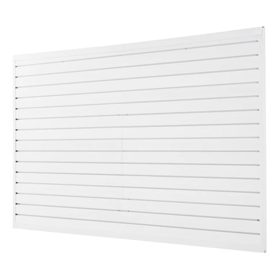 VEVOR Slat Wall Paneling, 8 x 4 ft, PVC Garage Slatwall with Modular Design, White Slat Wall Easy-to-Install Adjustable Slatwall Panel with Coupling Structure & DIY Cutting, Fits for Storage & Display