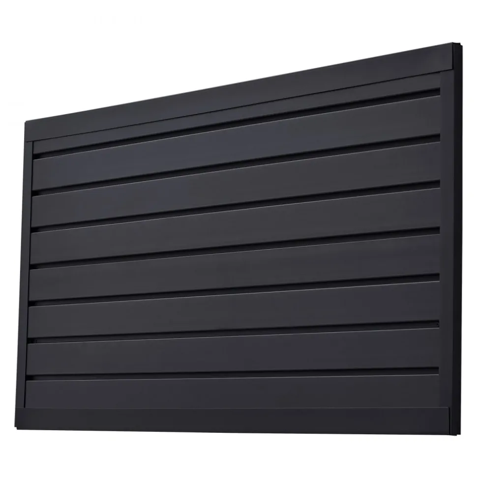 VEVOR Slat Wall Paneling, 2 x 4 ft, PVC Garage Slatwall with Modular Design, Black Slat Wall Easy-to-Install Adjustable Slatwall Panel with Coupling Structure & DIY Cutting, Fits for Storage & Display