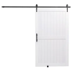 VEVOR Sliding Barn Door, 48 x 84 inch, High-Strength MDF Panel, Barn Door with Hardware Kit, Water-Proof PVC Surface, Easy to Install, H-Frame, Smoothly and Quietly Sliding for Living Room, Bathroom