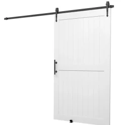 VEVOR Sliding Barn Door, 48 x 84 inch, High-Strength MDF Panel, Barn Door with Hardware Kit, Water-Proof PVC Surface, Easy to Install, H-Frame, Smoothly and Quietly Sliding for Living Room, Bathroom