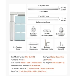 VEVOR Sliding Closet Door, 72