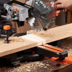 VEVOR Sliding Compound Miter Saw, 7-1/4 inch Blade, DC 18.5V Cordless Miter Saw, with LED Precision Alignment, Adjustable Angles, Battery and Charger Included, for Cutting Wood, Metals, Laminates