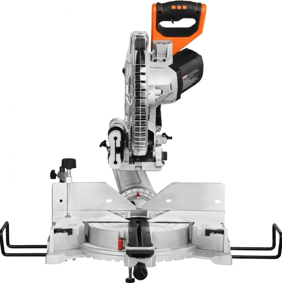 VEVOR Sliding Compound Miter Saw, 10-Inch Blade, 15 Amp Motor, 60-Tooth, Corded Double Bevel Sliding Miter Saw, LED Precision Alignment, Angle Adjustable, for Wood, Composite Decking, Laminates