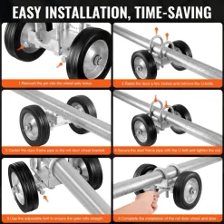 VEVOR Sliding Gate Kit, 6” Rolling Gate Hardware Kit, Universal Adjustable Sliding Gate Rollers Track Wheels, Heavy Duty Sliding Gate Guide Roller for Sliding Gates and Rolling Door,600lbs Load,Black