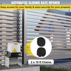 VEVOR Sliding Gate Opener, AC1400 3100LBS, with 2 Remote Controls, Gate Operator Hardware Kit for Security, Move Speed 43ft Per Min, Electric Rolling Driveway Slide Gate Motor
