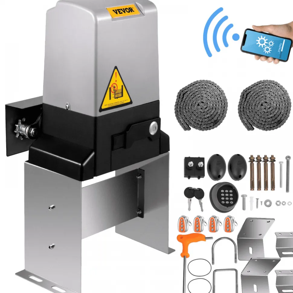 VEVOR Sliding Gate Opener 3300 LBS Automatic Sliding Gate, Gate Opener Motor with 2 Remote Controls, 230 ft Remote Distance Driveway Rolling Gate, Automatic Sliding Gate Opener for Sliding Gate
