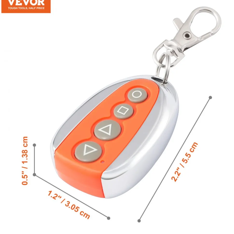 VEVOR Sliding Gate Opener Remote, 131 ft Range, 4-Button Automatic Gate Opener Remote, Remotes for Garage Door Openers, Multi-Code Electric Rolling Driveway-Gate Closer Smart Key Security Kit