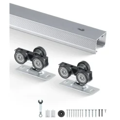 VEVOR Sliding Pocket Door Hardware Track Kit, 5.73 ft Heavy Duty Pocket Door Hardware Kit, Commercial Grade Pocket Door Hardware and Track Set for 24