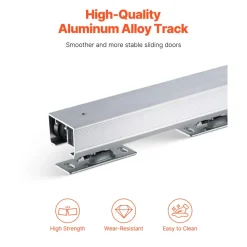 VEVOR Sliding Pocket Door Hardware Track Kit, 5.73 ft Heavy Duty Pocket Door Hardware Kit, Commercial Grade Pocket Door Hardware and Track Set for 24