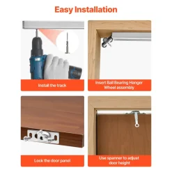 VEVOR Sliding Pocket Door Hardware Track Kit, 68.74