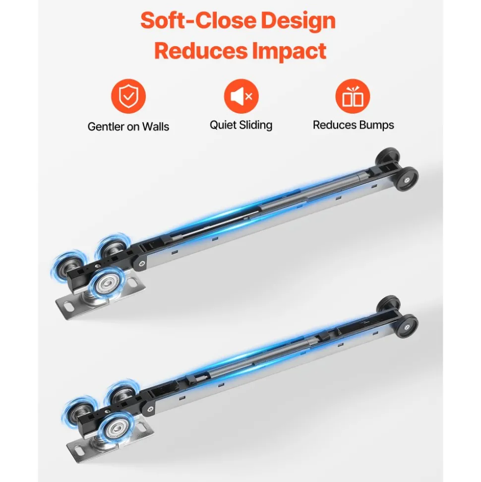 VEVOR Sliding Pocket Door Hardware Track Kit, 56.73" Pocket Door Track Kit with Soft Close Mechanism for Smooth and Quiet Sliding, Easy to Install, for 1" to 1 3/4" Thickness 30" Width Single Door