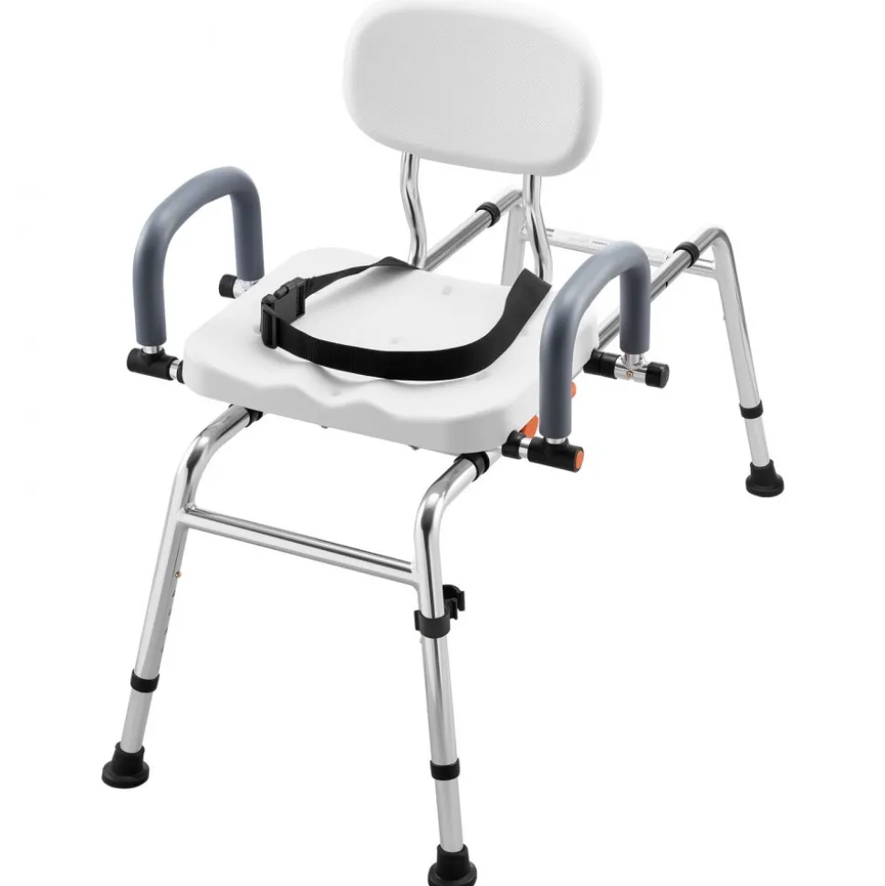 VEVOR Sliding Shower Chair, 400 lbs Tub Transfer Bench for Bathtub with Swivel Seat, Shower Bench with Pivoting Arms and Backrest, Height & Width Adjustable for Handicap, Seniors, Elderly and Disabled