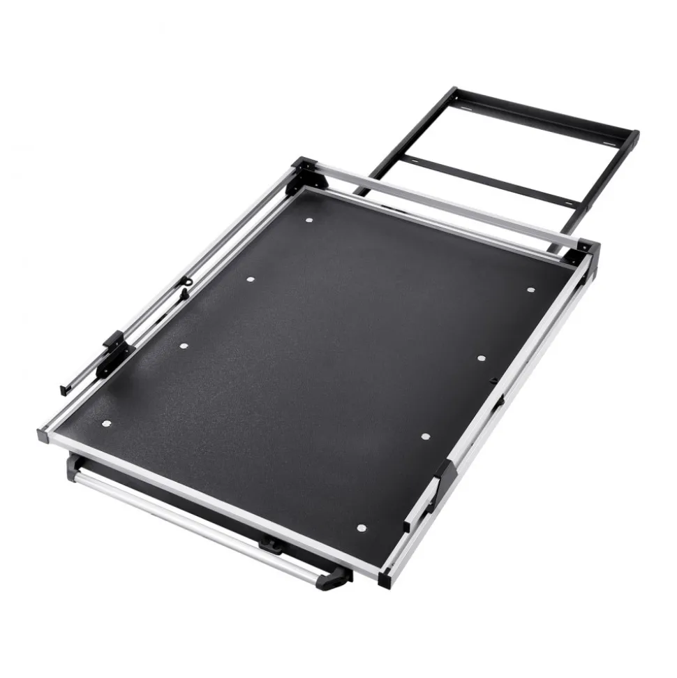 VEVOR Sliding Truck Bed Organizer, 58 x 41-Inch Heavy Duty Truck Bed Storage Drawer with 1000 lbs Capacity, Features 6 Movable Rings for Securing, 2-Postion Slide out Tray for Pickup Trucks, Black