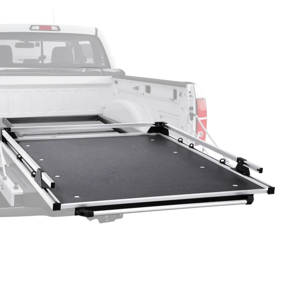 VEVOR Sliding Truck Bed Organizer, 58 x 41-Inch Heavy Duty Truck Bed Storage Drawer with 1000 lbs Capacity, Features 6 Movable Rings for Securing, 2-Postion Slide out Tray for Pickup Trucks, Black
