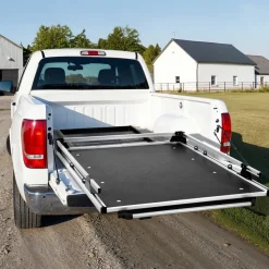 VEVOR Sliding Truck Bed Organizer, 58 x 41-Inch Heavy Duty Truck Bed Storage Drawer with 1000 lbs Capacity, Features 6 Movable Rings for Securing, 2-Postion Slide out Tray for Pickup Trucks, Black