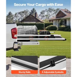 VEVOR Sliding Truck Bed Organizer, 65 x 48-Inch Heavy Duty Truck Bed Storage Drawer with 1000 lbs Capacity, Features 6 Movable Rings for Securing, 2-Postion Slide out Tray for Pickup Trucks, Black
