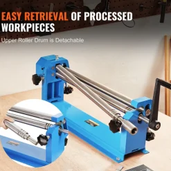 VEVOR Slip Roll Machine, 24 inches Forming Width in 16 Gauge Capacity, Sheet Metal Slip Roller Rolling Bending Machine, with 2 Detachable Rollers for Low Carbon Steel Copper Sheet Aluminum Alloy Sheet