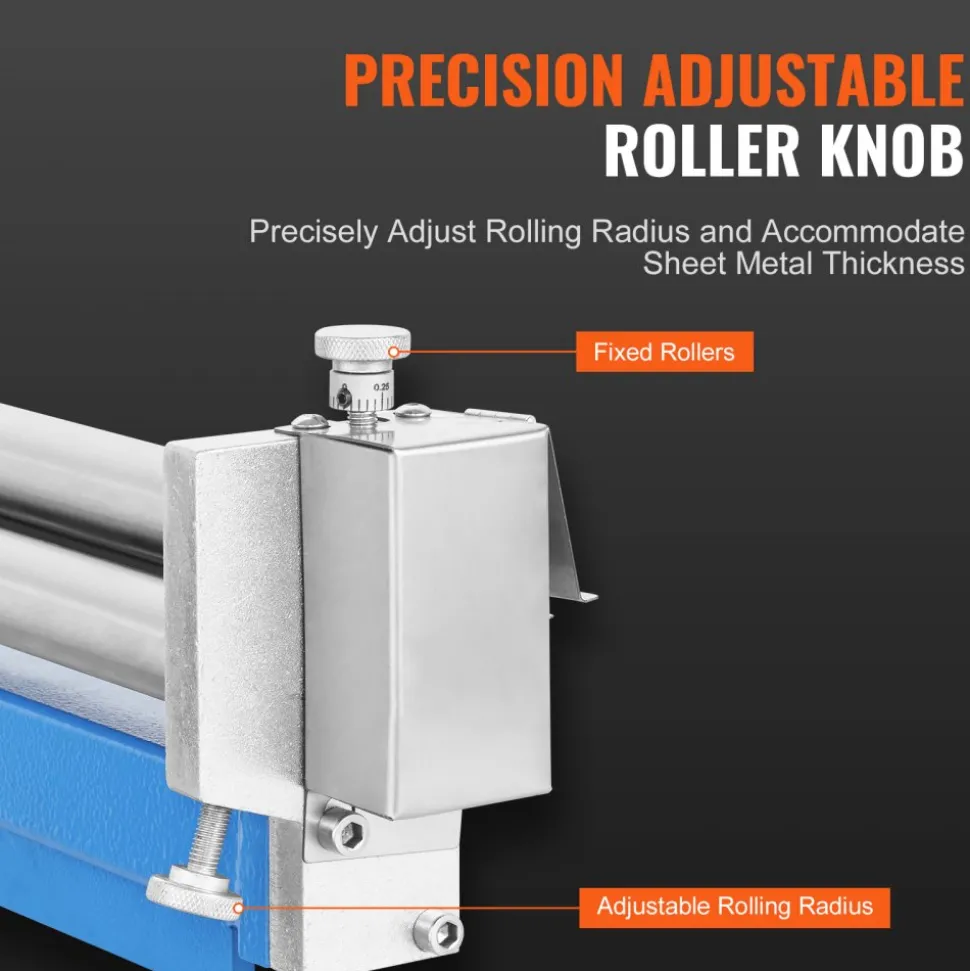 VEVOR Slip Roll Machine, 12.6 inches Forming Width in 20 Gauge Capacity, Sheet Metal Slip Roller Rolling Bending Machine, with 2 Detachable Rollers for Low Carbon Steel Copper Aluminum Alloy Sheet