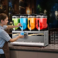 VEVOR Slushie Machine, 12L/3.17Gal x 4 Tank Commercial Slushy Maker, Frozen Drink Maker with Self-Cleaning, Margarita Machine for Restaurants Bars Party for Slushie, Margaritas, Milkshake & More