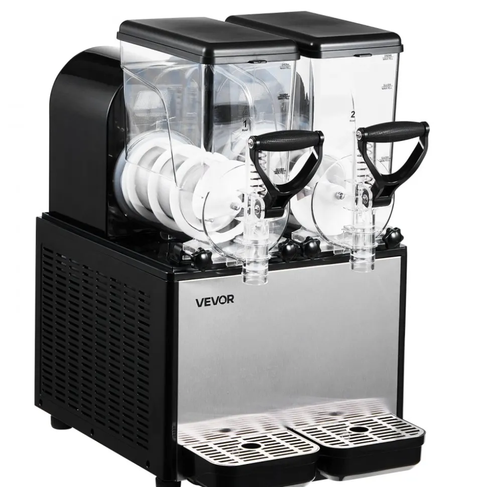 VEVOR Slushie Machine, 6L/1.6Gal x 2 Tank Commercial Slushy Maker, Frozen Drink Maker with Self-Cleaning, Margarita Machine for Restaurants Bars Party for Slushie, Margaritas, Milkshake & More