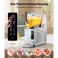 VEVOR Slushie Machine, 3L/100oz No Ice Needed Slushy Machine for Home, Frozen Drink Maker with Single Tank, Margarita Machine with Self-Cleaning, for Frozen Margaritas, Frappés, Milkshake & More