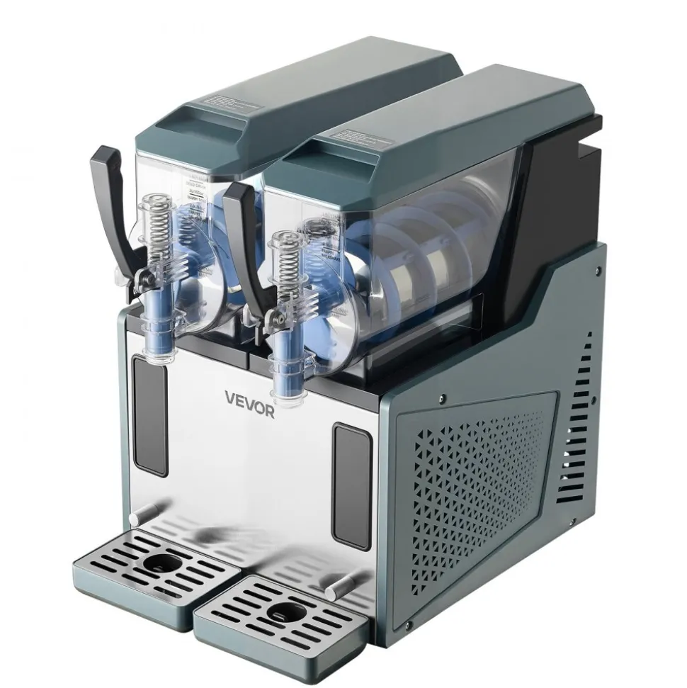 VEVOR Slushie Machine, 4L/135oz x 2 Tank Slushy Machine for Home, No Ice Needed Frozen Drink Maker, Margarita Maker with Self-Cleaning, for Frozen Margaritas, Frappés, Milkshake & More