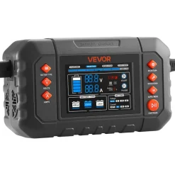 VEVOR Smart Battery Charger, 25A, 6V 12V 24V Ternary Lithium LiFePO4 Lead-Acid (Gel/AGM) Battery Charger, with 3.4-Inch LCD Display, Trickle Charging Maintainer Desulfator, for Car, Boat, Motorcycle