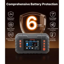 VEVOR Smart Battery Charger, 25A, 6V 12V 24V Ternary Lithium LiFePO4 Lead-Acid (Gel/AGM) Battery Charger, with 3.4-Inch LCD Display, Trickle Charging Maintainer Desulfator, for Car, Boat, Motorcycle