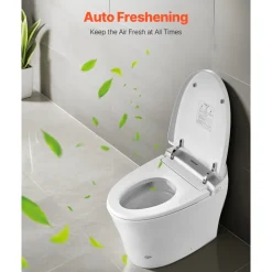 VEVOR Smart Toilet, Air Drying, Elongated Smart Toilet with Heated Seat, Clean Nozzle and Auto Freshening System, Easy Operated Toilet with Remote Control & LED Digital Display, Fits for  Bathrooms