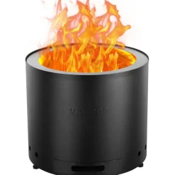 VEVOR Smokeless Fire Pit Stove Bonfire, H: 15.4 in x Dia: 19.3 in ,Wood Burning Fireplaces with Removable Ash Pan, SUS430 Stainless Steel inner Portable Outdoor Firepit, for Outdoor Patio Camping