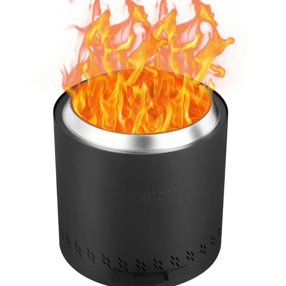 VEVOR Smokeless Fire Pit Stove Bonfire, H: 15.4 in x Dia: 15.7 in ,Wood Burning Fireplaces with Removable Ash Pan, SUS430 Stainless Steel Inner Portable Outdoor Firepit,for Outdoor Patio Camping