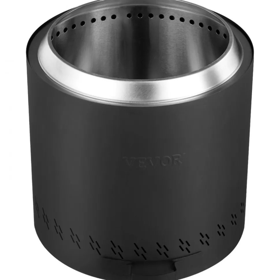 VEVOR Smokeless Fire Pit Stove Bonfire, H: 15.4 in x Dia: 15.7 in ,Wood Burning Fireplaces with Removable Ash Pan, SUS430 Stainless Steel Inner Portable Outdoor Firepit,for Outdoor Patio Camping