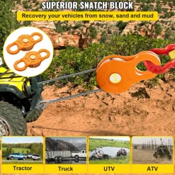 VEVOR Snatch Block, 11T/25,000 LBS Working Load Limit, Heavy Duty Winch Pulley for 0.55