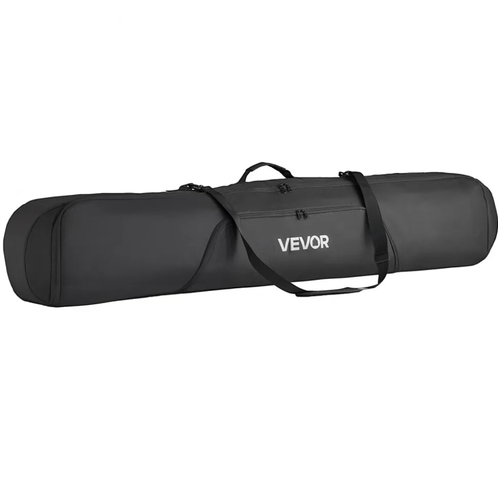 VEVOR Snowboard Bag, Up to 65 in/165 cm, Padded Skis & Snowboards Bag for Air Travel, 600D Waterproof Oxford Fabric, with Adjustable Inner Straps, for Skis Poles Goggles Gloves Helmet Boots (Black)