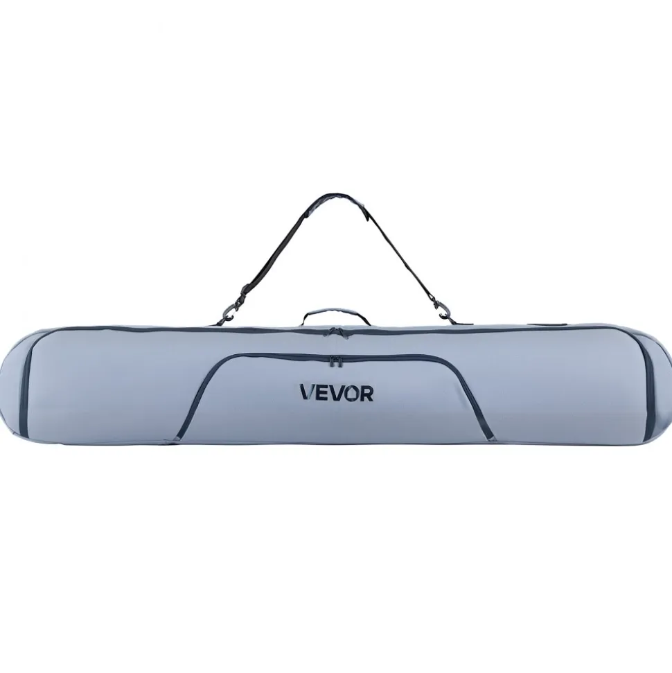 VEVOR Snowboard Bag, Up to 65 in/165 cm, Padded Skis & Snowboards Bag for Air Travel, 600D Waterproof Oxford Fabric, with Adjustable Inner Straps, for Skis Poles Goggles Gloves Helmet Boots (Gray)