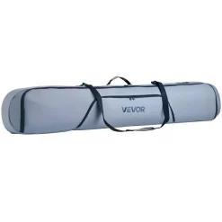 VEVOR Snowboard Bag, Up to 65 in/165 cm, Padded Skis & Snowboards Bag for Air Travel, 600D Waterproof Oxford Fabric, with Adjustable Inner Straps, for Skis Poles Goggles Gloves Helmet Boots (Gray)