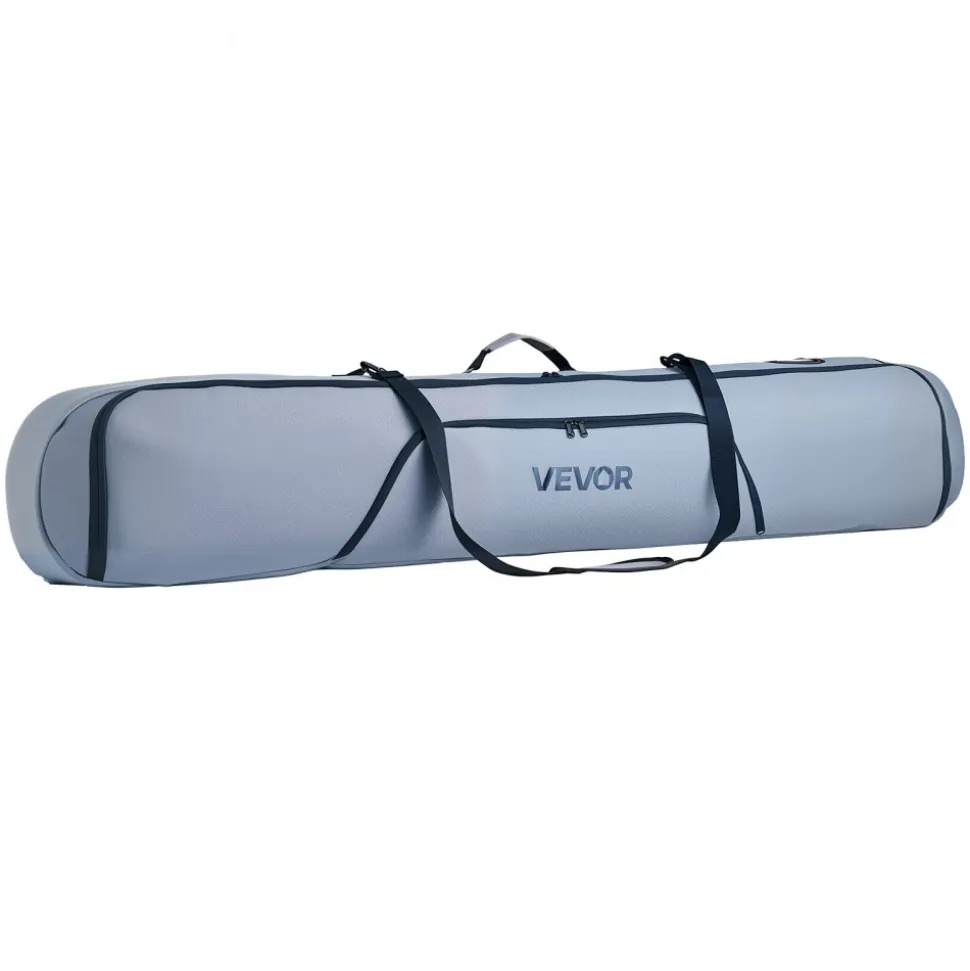 VEVOR Snowboard Bag, Up to 65 in/165 cm, Padded Skis & Snowboards Bag for Air Travel, 600D Waterproof Oxford Fabric, with Adjustable Inner Straps, for Skis Poles Goggles Gloves Helmet Boots (Gray)