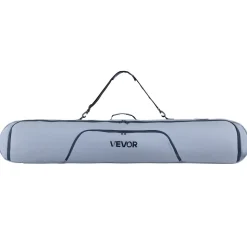 VEVOR Snowboard Bag, Up to 65 in/165 cm, Padded Skis & Snowboards Bag for Air Travel, 600D Waterproof Oxford Fabric, with Adjustable Inner Straps, for Skis Poles Goggles Gloves Helmet Boots (Gray)